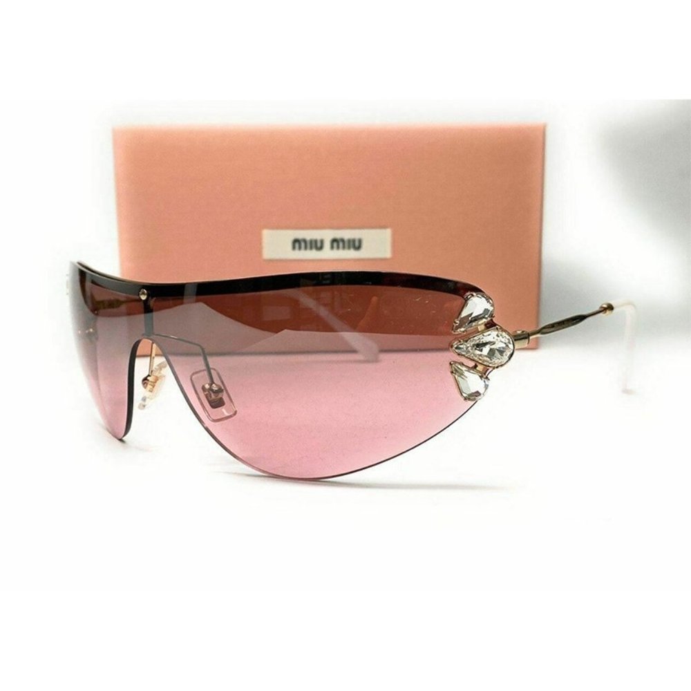 MIU MIU Sunglasses Women MU66US ZVN7L1 Irregular Shape Women's Sunglasses - Picture 2 of 4
